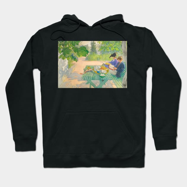 Holiday Reading by Carl Larsson Hoodie by Classic Art Stall